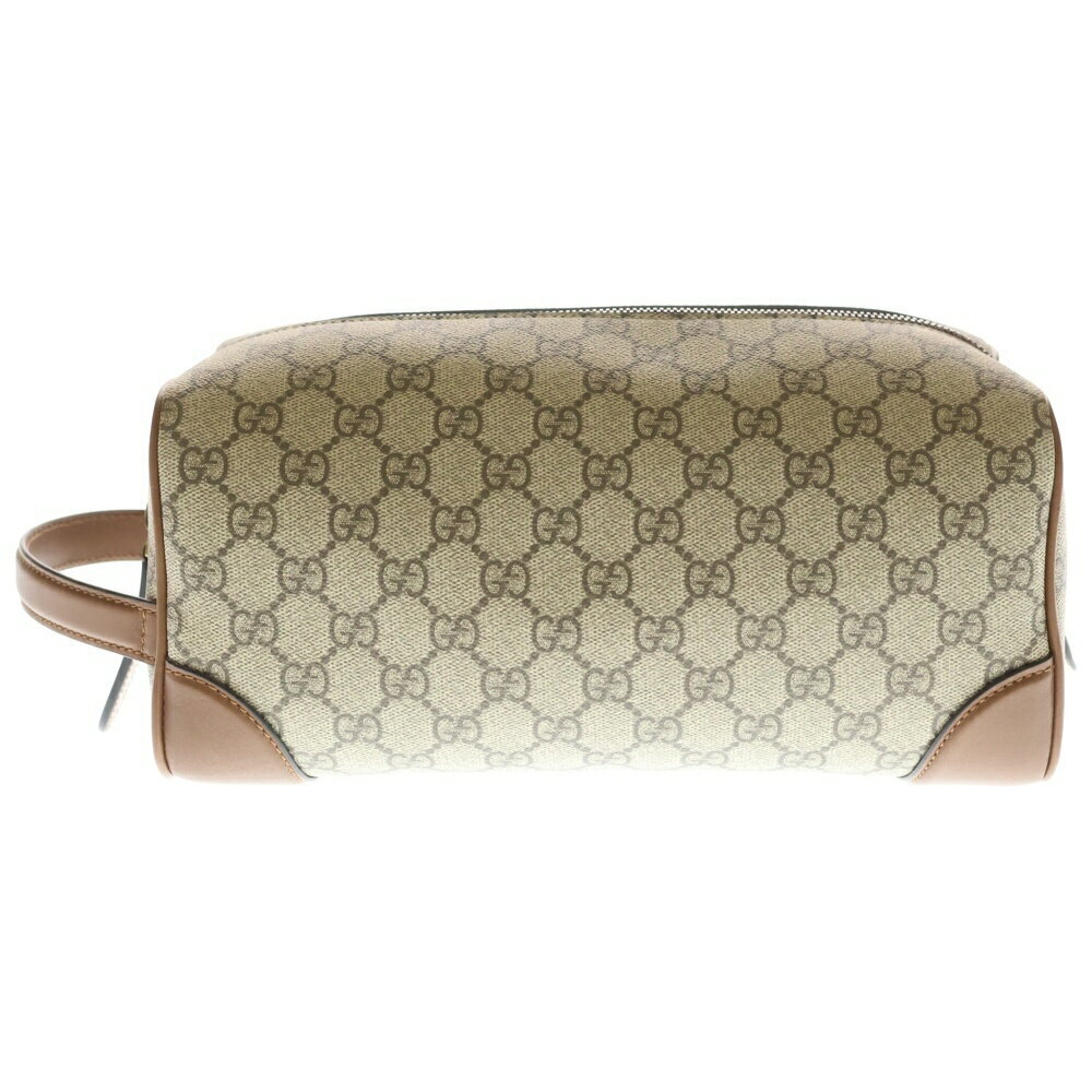 GUCCI GG Emblem Toiletry Case Hand Clutch Bag Brown